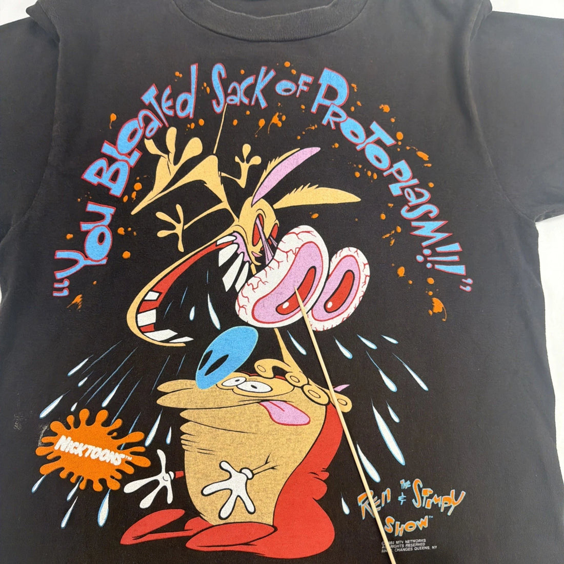 Vintage Ren & Stimpy Nicktoons Nickelodeon T-Shirt Size Medium Cartoon 90s