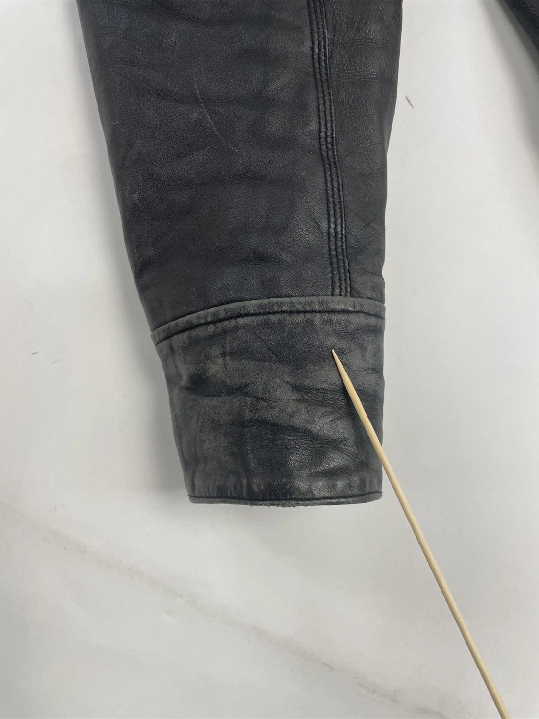 State Leather Bomber Jacket Size Large Black