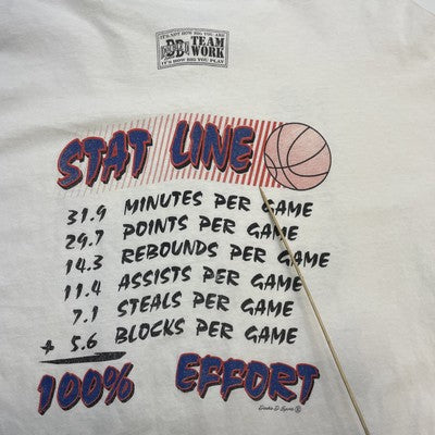 Vintage Spalding The Total Package Stat Line T-Shirt Size XL Basketaball 90s