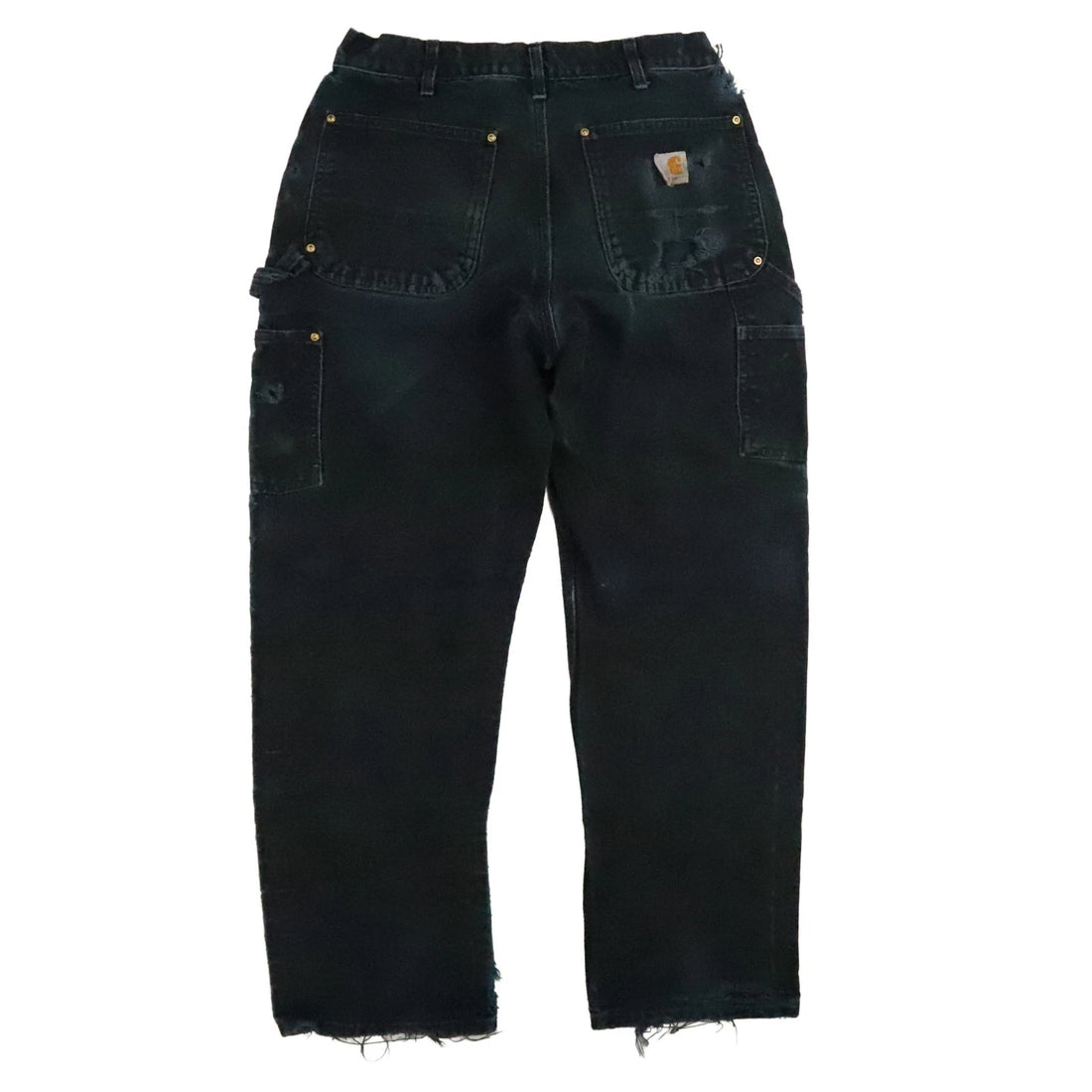 Carhartt Canvas Carpenter Double Knee Work Pants 32 X 30 Distressed B01 BLK