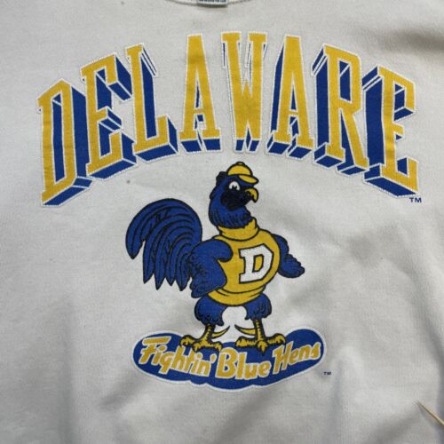 Vintage Delaware Fightin' Blue Hens Crewneck Sweatshirt Size Medium 90s NCAA