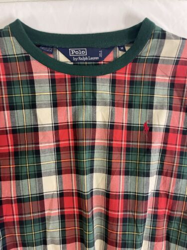 Vintage Polo Ralph Lauren Crewneck Sweater Size Medium Tartan Plaid