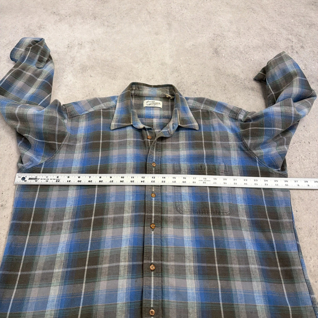 Vintage Sears Roebuck Button Up Plaid Flannel Shirt Size XL