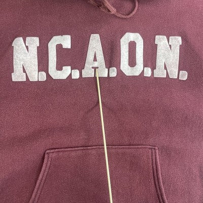 Vintage N.C.A.O.N. Champion Reverse Weave Sweatshirt Hoodie Size Large Red 90s
