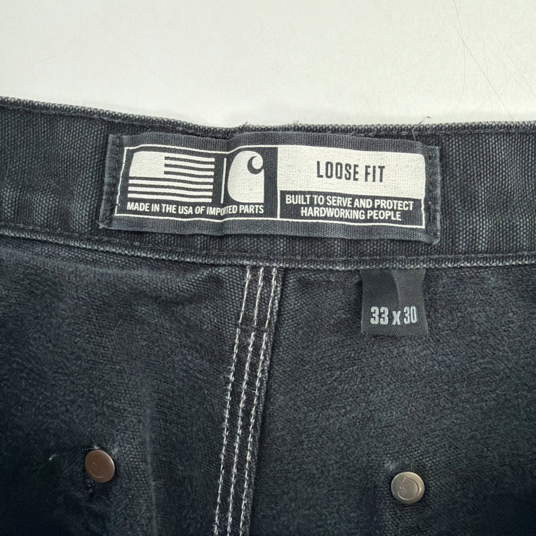 Carhartt Canvas Carpenter Double Knee Work Pants Size 33 X 30 Black