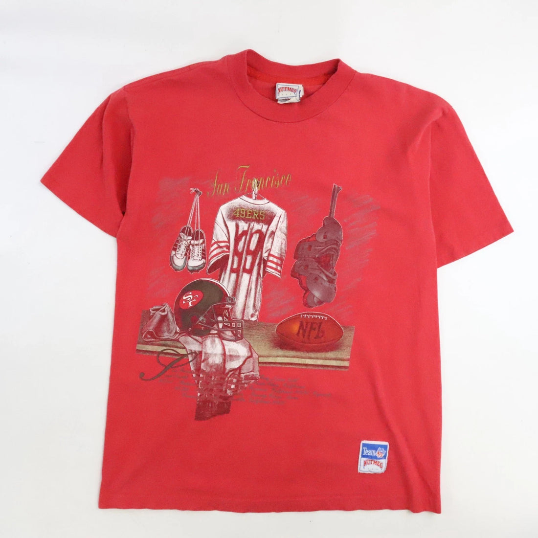 Vintage San Francisco 49ers Nutmeg T-Shirt Size Large NFL