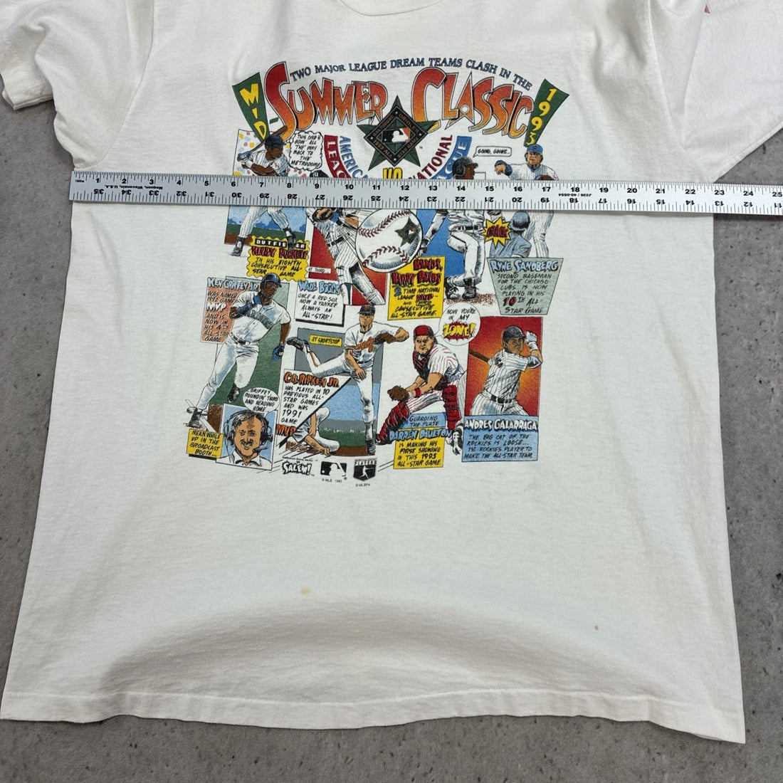 Vintage MLB All Star Game 1993 Summer Classic Comic Strip Salem T-Shirt XL 90s