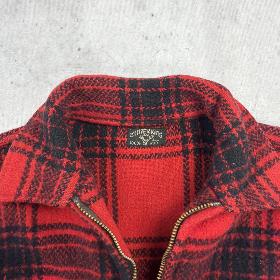 Vintage Winter King Wool Mackinaw Hunting Coat Jacket Size Medium 50s