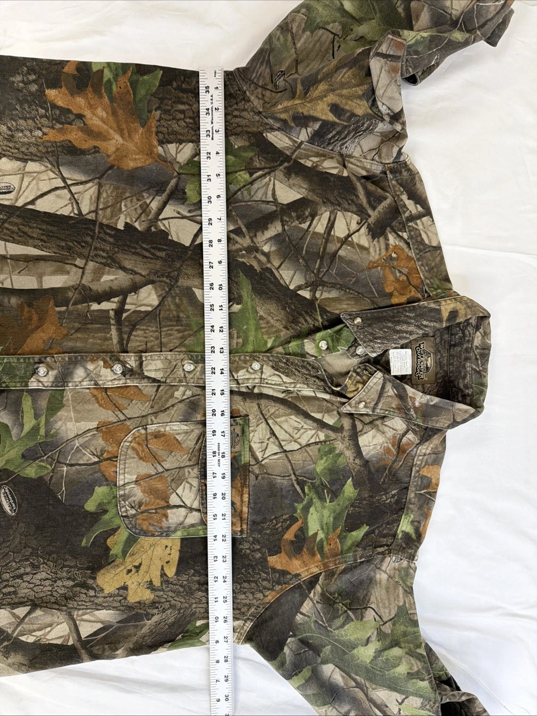 White Water Outdoors Realtree Hardwoods Camo Button Up Shirt Size XL