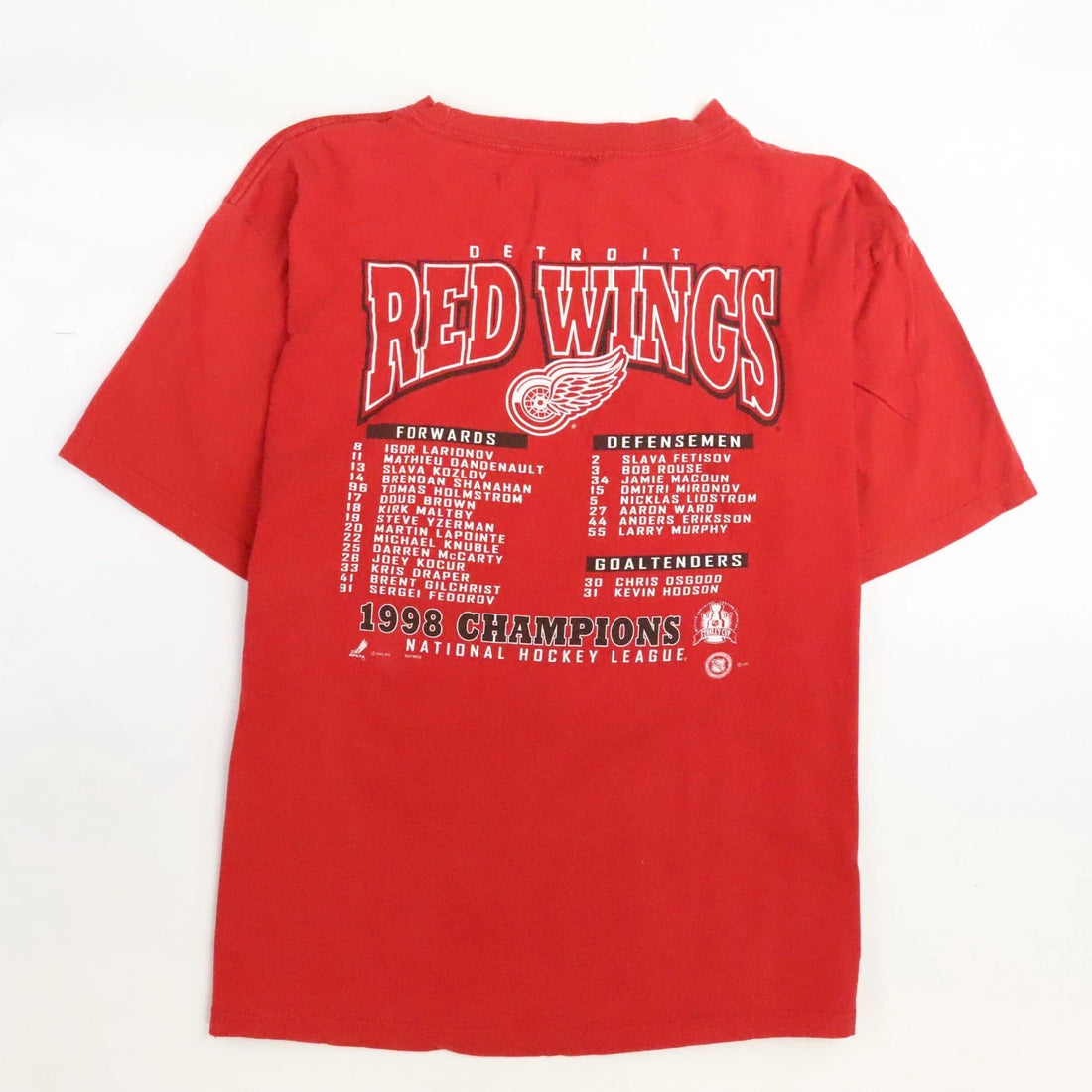 Vintage Detroit Red Wings Stanley Cup Champs Logo 7 T-Shirt Size XL 1998 90s NHL