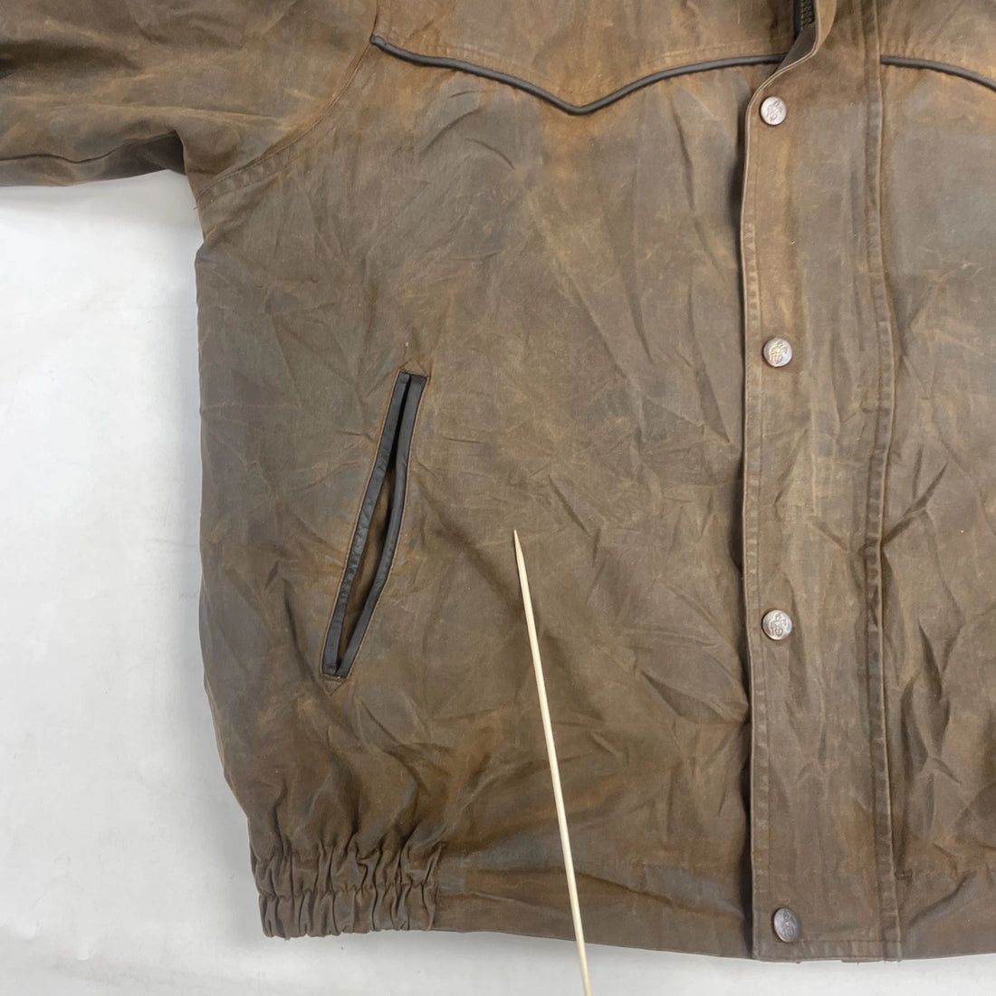 Outback Western Waxed Bomber Jacket Size XL Brown