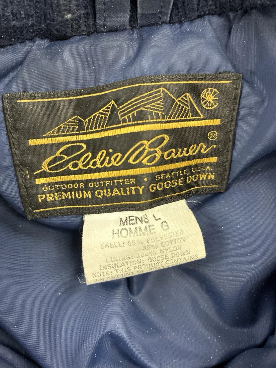 Vintage Eddie Bauer Puffer Bomber Jacket Size Large