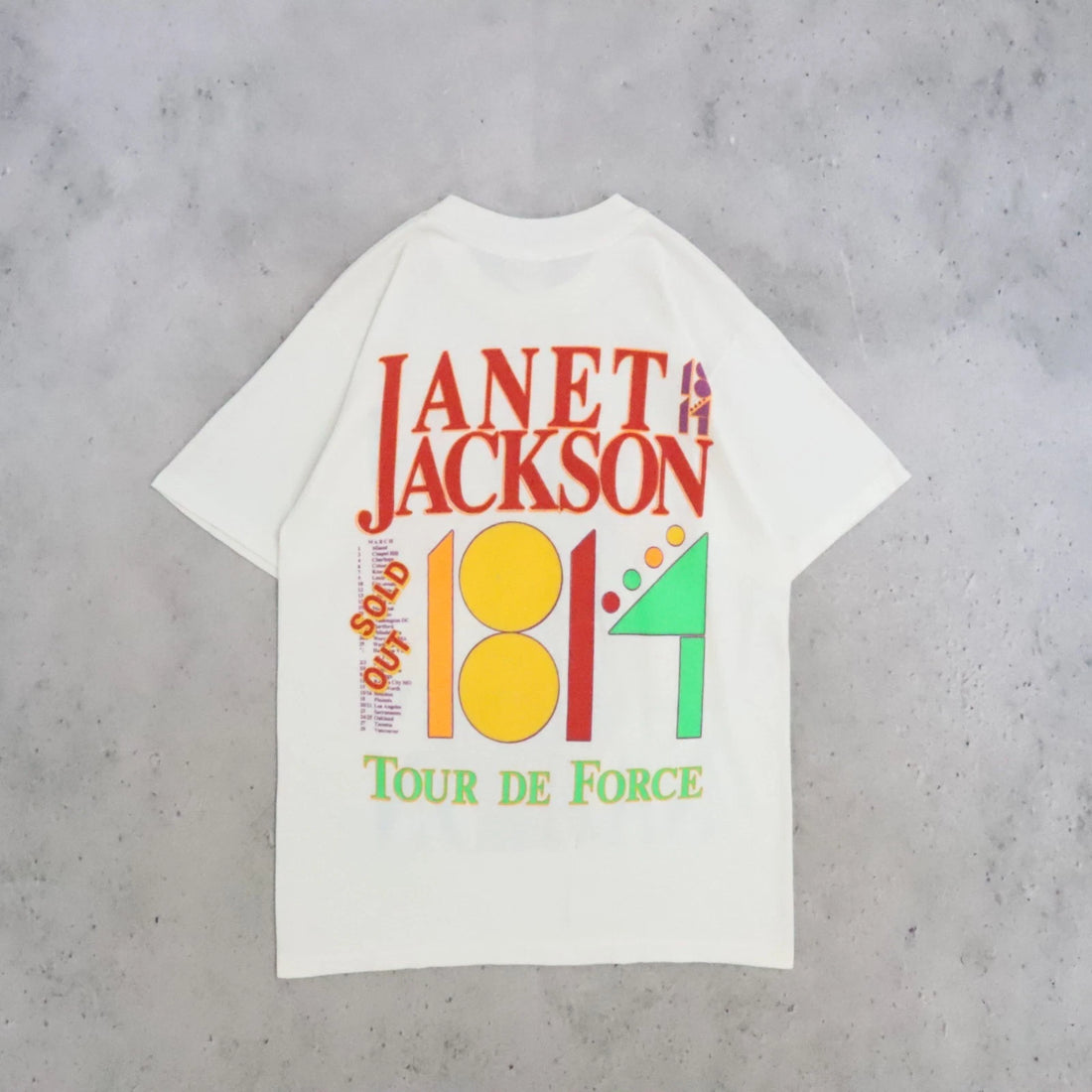 Vintage Janet Jackson Rhythm Nation 1814 Tour De Force Music T-Shirt Medium 90s