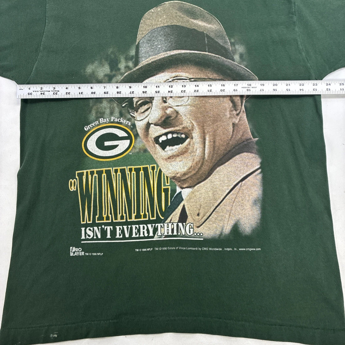 Vintage Green Bay Packers Vince Lombardi Super Bowl XXXI T-Shirt XL 1996 NFL