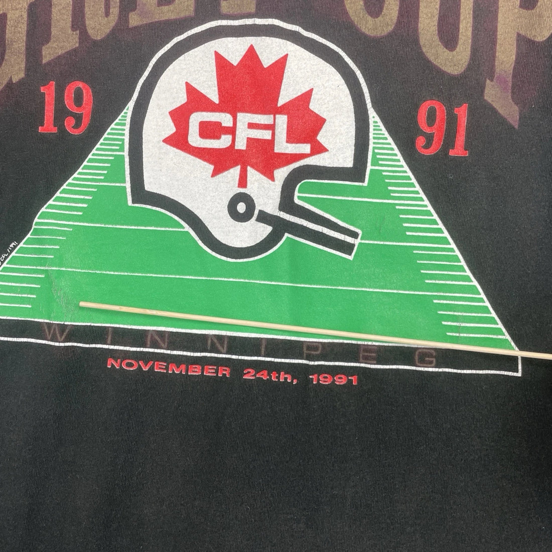 Vintage Grey Cup T-Shirt Size Large 1991 90s CFL