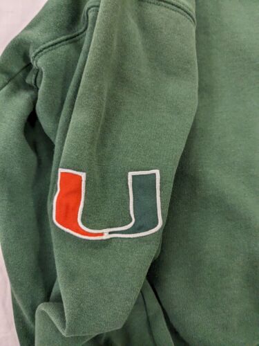 Miami Hurricanes Sweatshirt Hoodie Size Small Green NCAA
