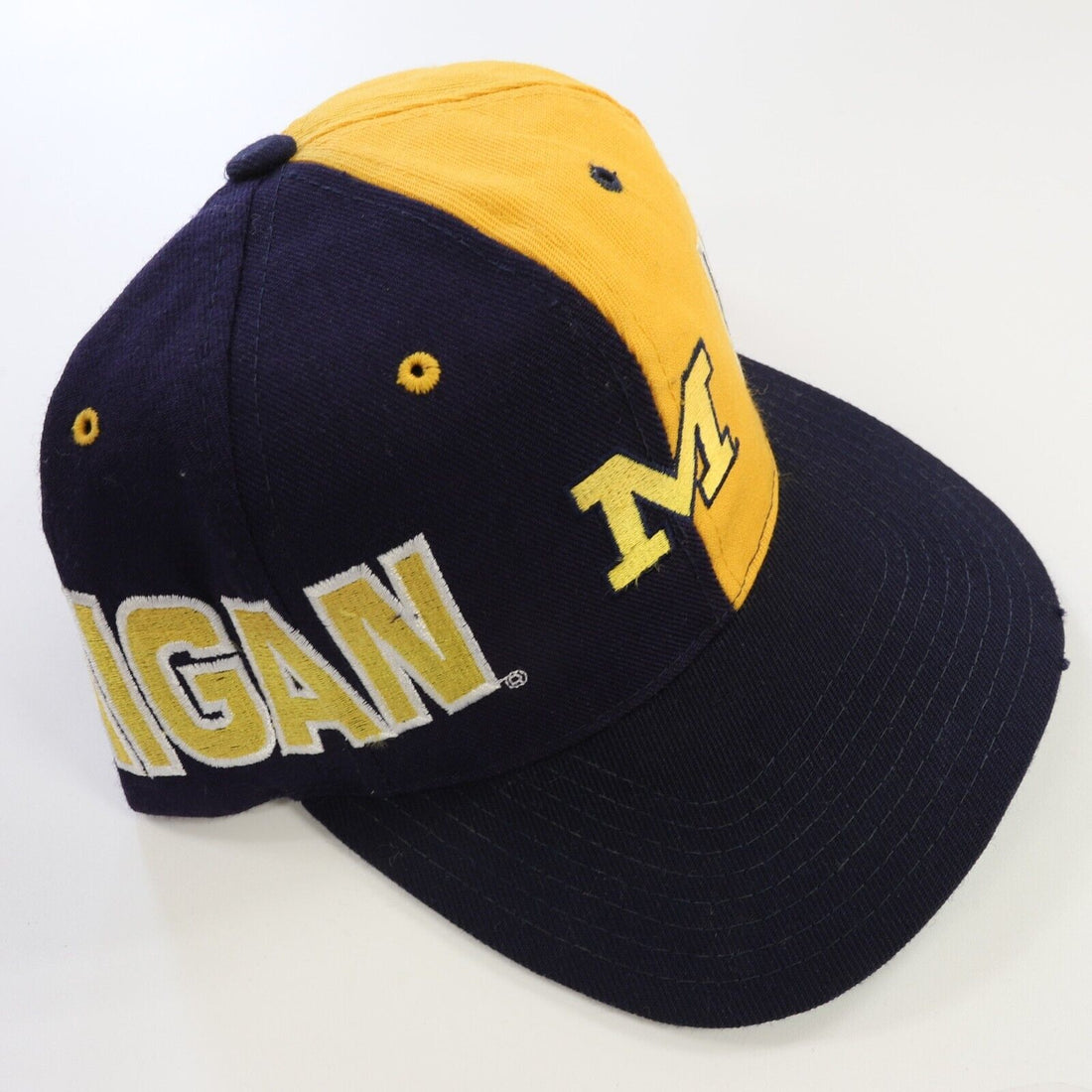 Vintage Michigan Wolverines Wool CCM Snapback Hat Cap OSFA 90s NCAA