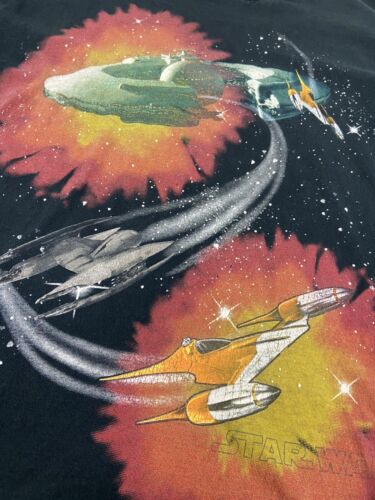 Vintage Star Wars Naboo Starfighter T-Shirt Size Small Movie Promo 90s