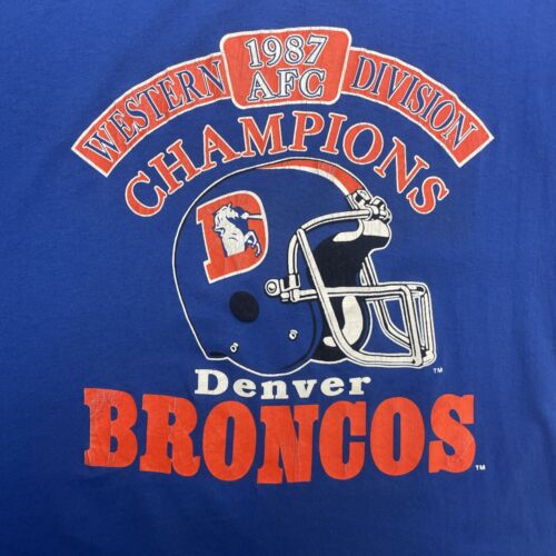 Vintage Denver Broncos Division Champions T-Shirt Size XL 80s NFL