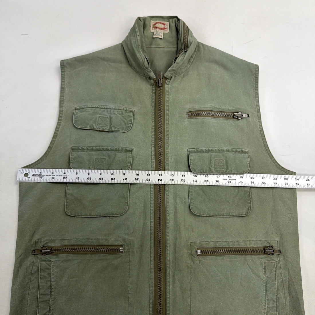 Vintage Banana Republic Safari Utility Vest Jacket Large Green Photojournalist