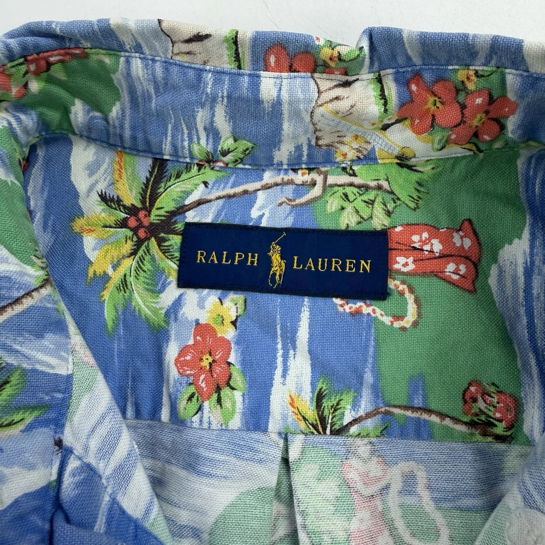 Ralph Lauren Hawaiian Tropical Short Sleeve Button Up Shirt Medium Pullover