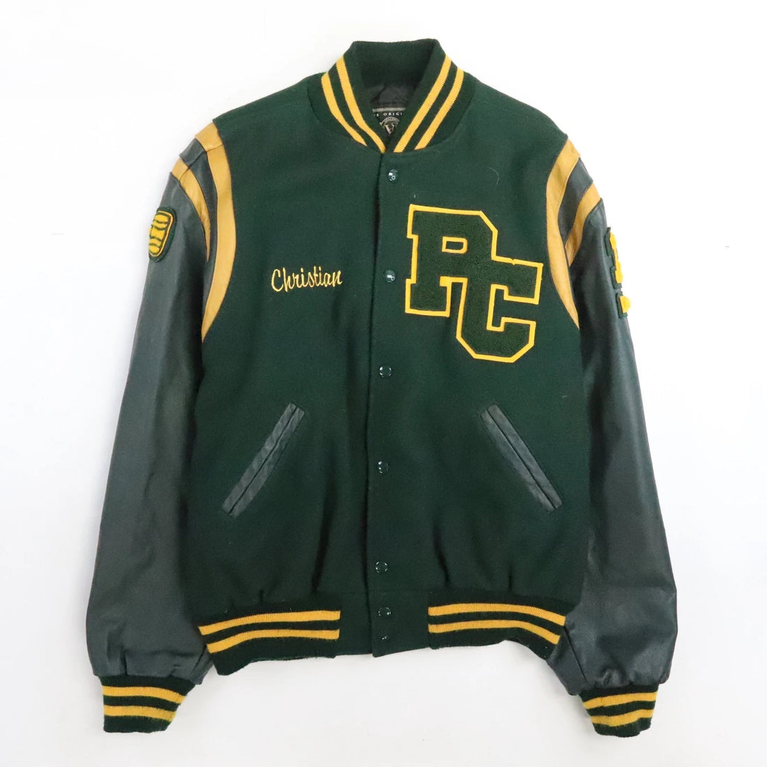 Vintage PC Pirates Leather Wool Varsity Letterman Jacket Large