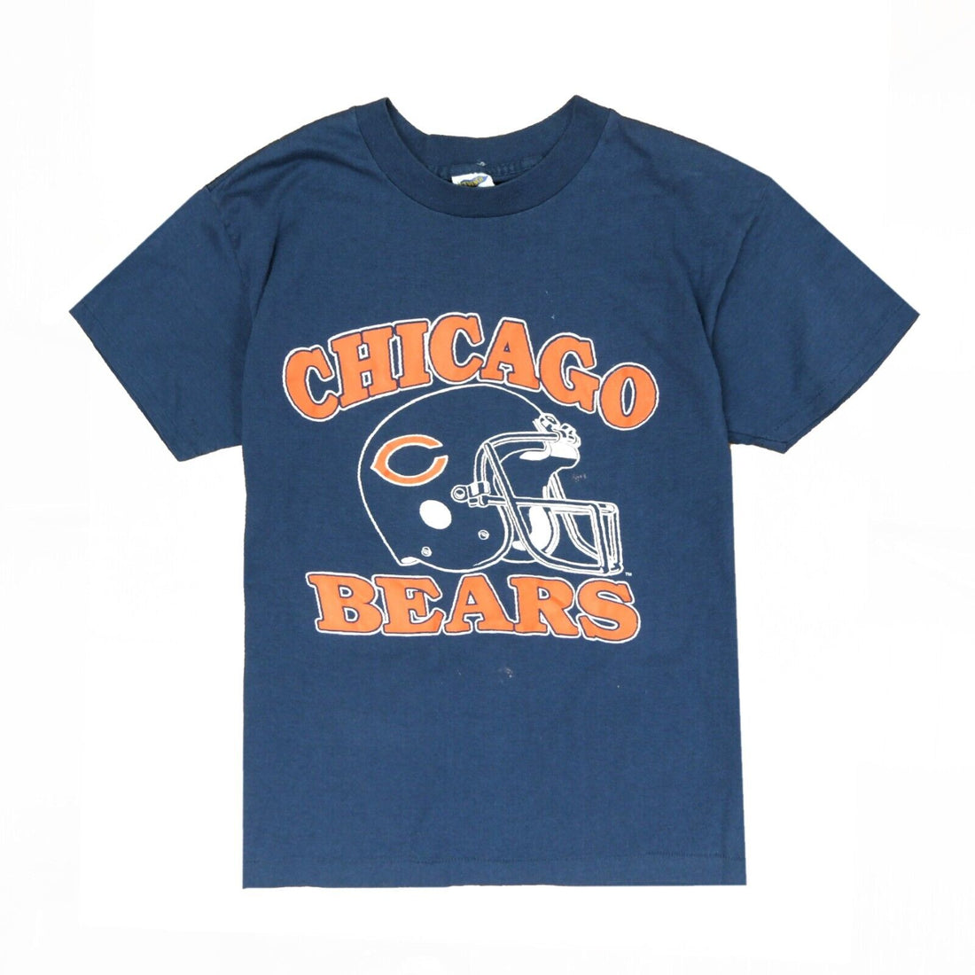 Vintage Chicago Bears Helmet Trench T-Shirt Size Large Made USA Blue 9 –  Throwback Vault