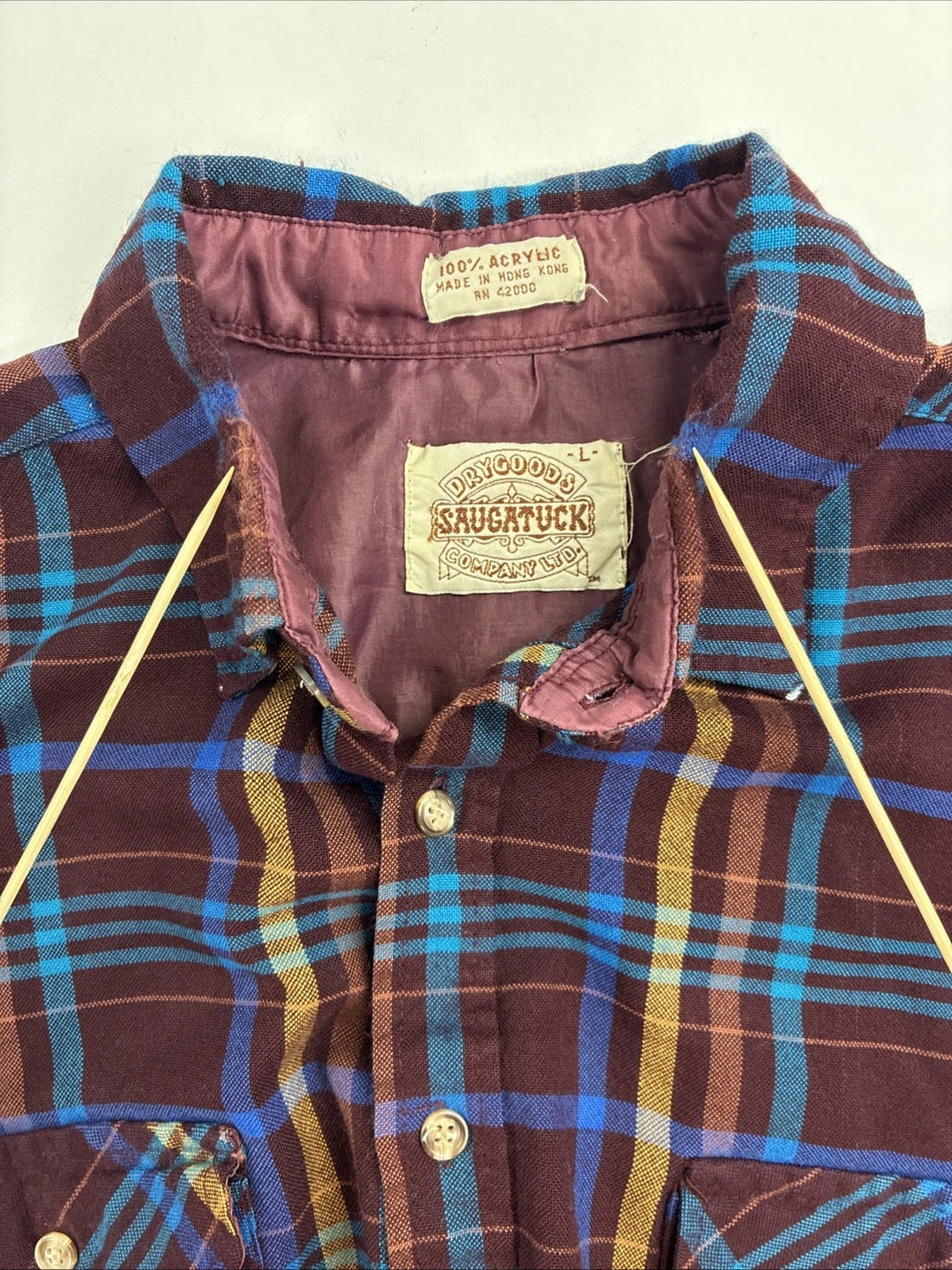 Vintage Saugatuck Dry Goods Flannel Button Up Shirt Size Large