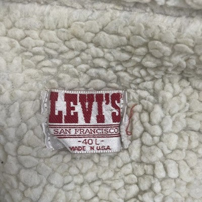 Vintage Levi's Sherpa Lined Denim Trucker Jacket Size 40L