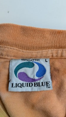 Vintage Grateful Dead Bears Liquid Blue Tie Dye T-Shirt Large Band 1989 80s