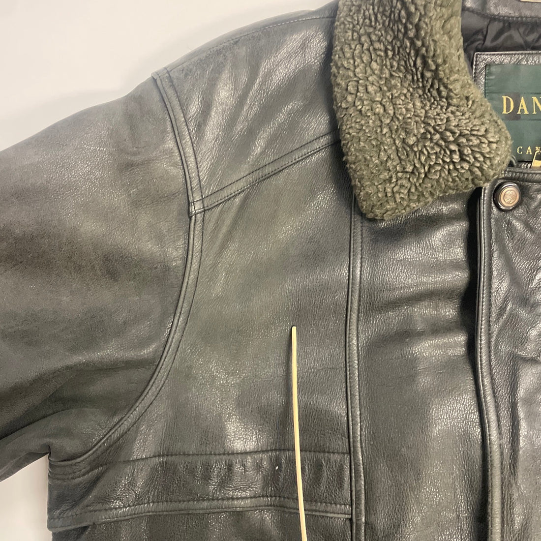 Vintage Danier Leather Bomber Jacket Sherpa Collar Size Large