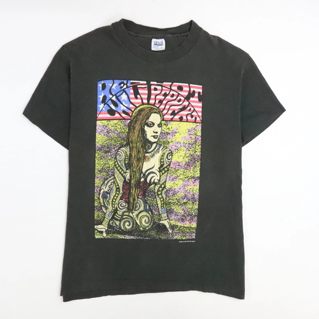 Vintage Red Hot Chili Peppers Tattoo Girl Kozik T-Shirt Size Large RHCP 1992 90s