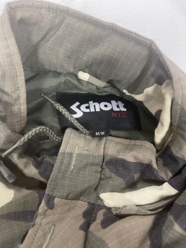 Schott NYC Camo Field Jacket Size Large Medium Insulated