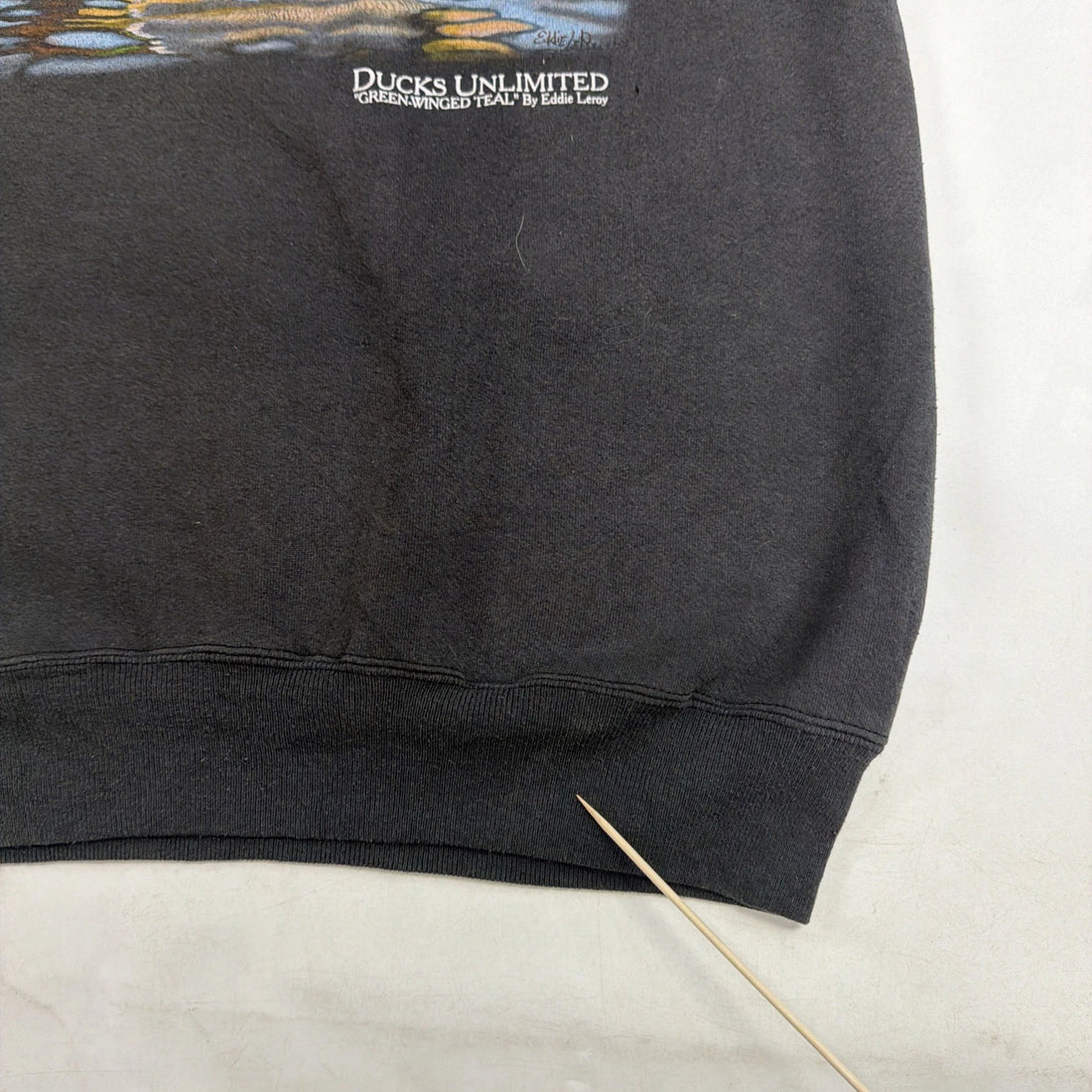 Vintage Green Winged Teal Eddie Leroy Ducks Unlimited Sweatshirt Large Nature
