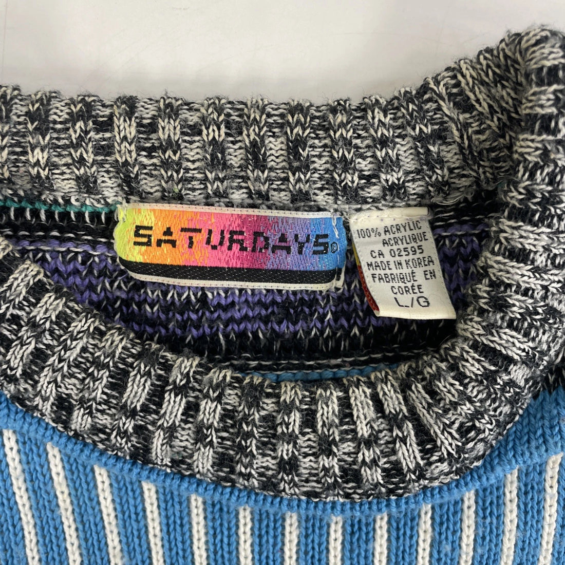 Vintage Saturdays 3D Knit Crewneck Sweater Size Large