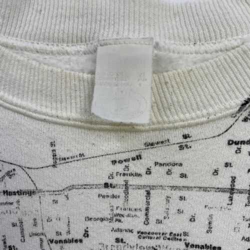 Vintage Vancouver Map All Over Print Crewneck Sweatshirt Size XL 80s 90s