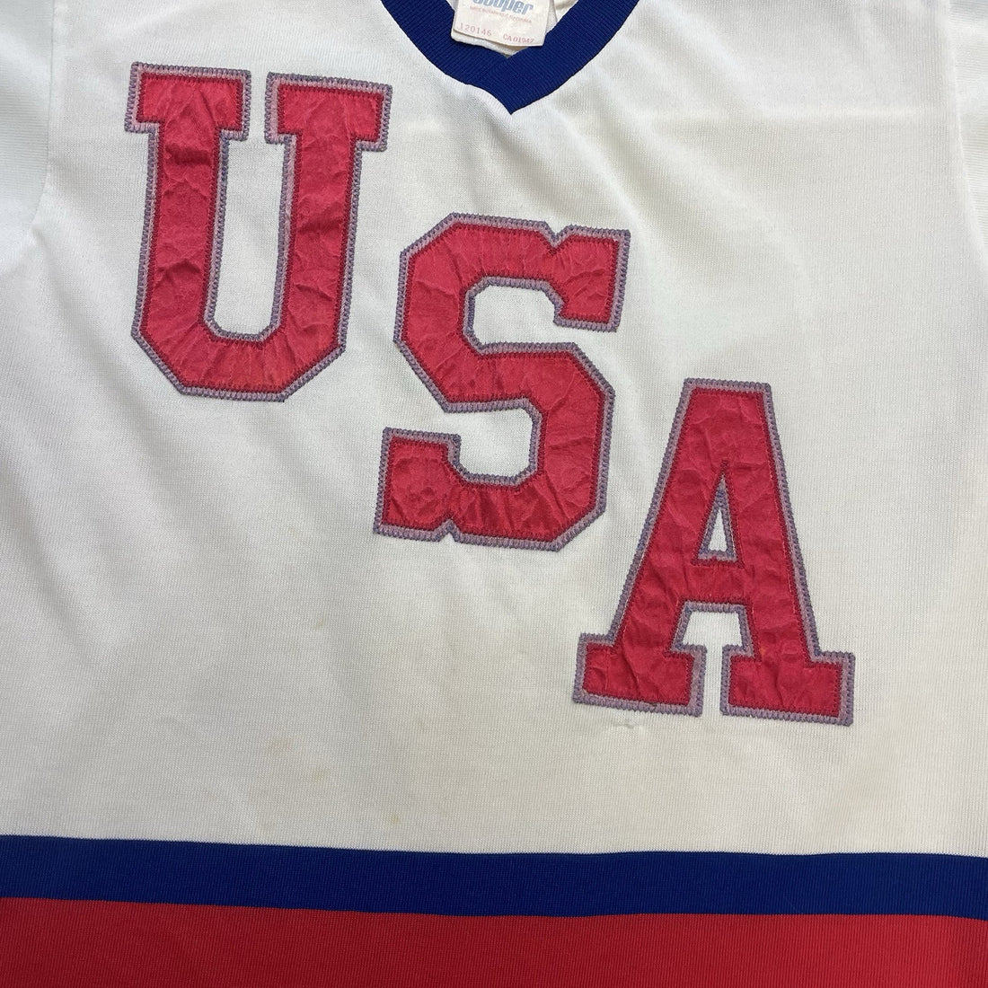 Vintage Team USA Cooper Hockey Jersey Size Large 80s IIHF