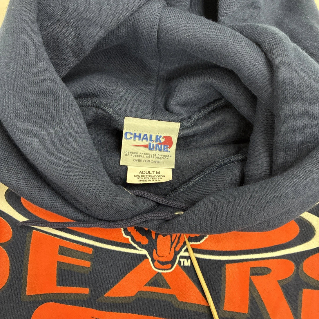 Vintage Chicago Bears Chalk Line Sweatshirt Hoodie Size Medium 90s NFL NWT