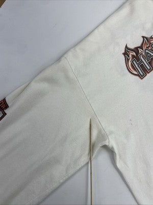 Harley Davidson Motorcycles Flame Long Sleeve T-Shirt XL White