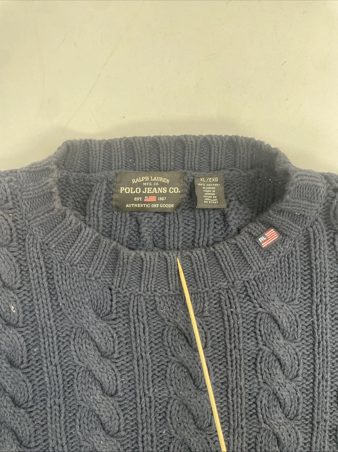Polo Jeans Ralph Lauren Cable Chunky Knit Sweater Size XL
