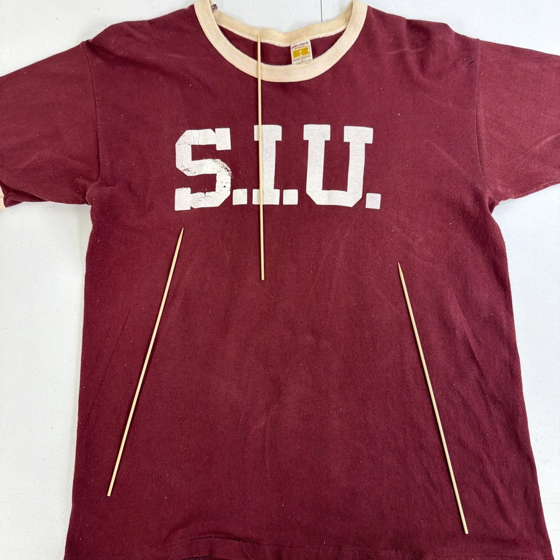 Vintage S.I.U. Russell Athletic Ringer T-Shirt Size XL 70s
