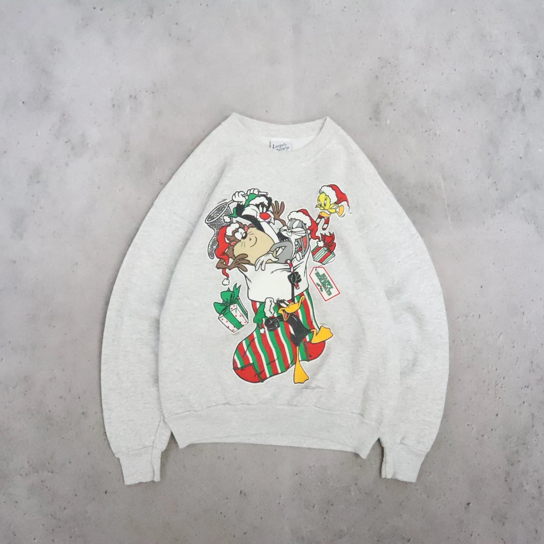 Vintage Christmas Looney Tunes Sweatshirt Size Large 90s