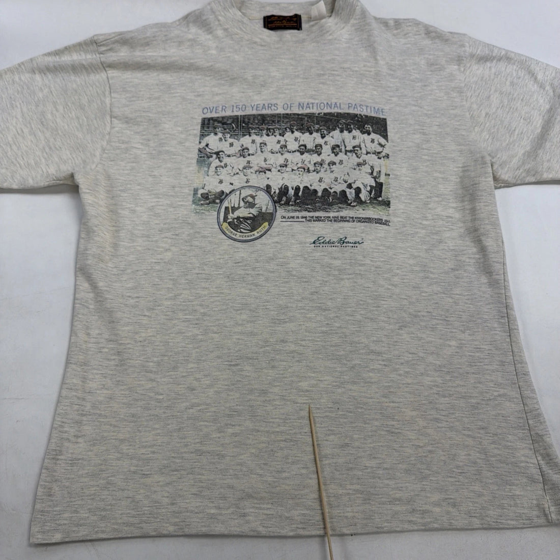 Vintage Eddie Bauer Babe Ruth Baseball T-Shirt Size XL