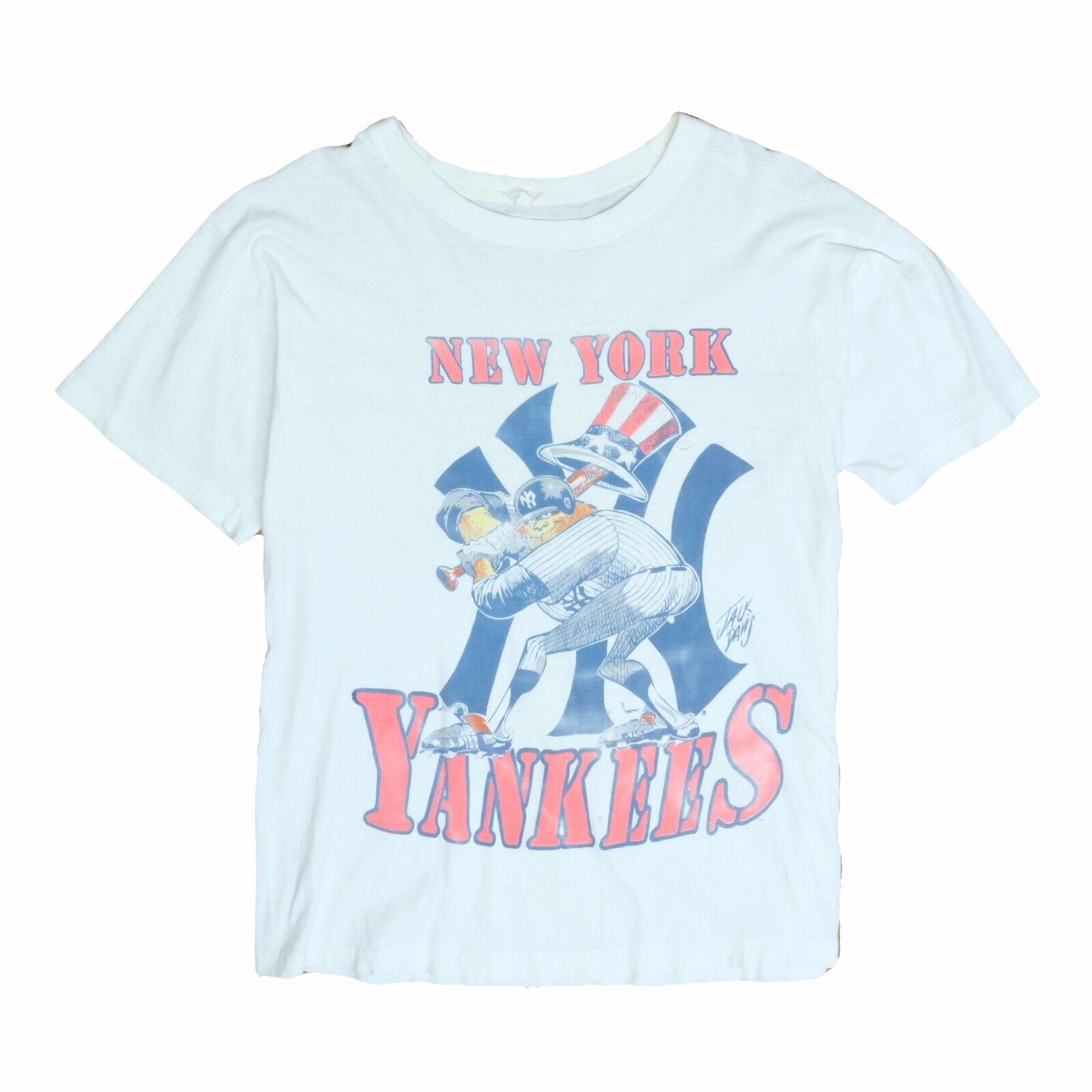 Vintage New York Yankees Jack Davis T-Shirt Size Large 90s MLB
