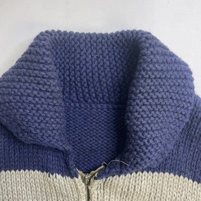Vintage Totem Pole Thunderbird Wool Knit Cowichan Sweater Large Native