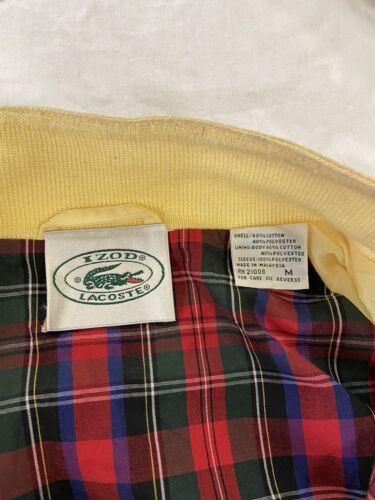 Vintage Lacoste Izod Bomber Jacket Size Medium Yellow