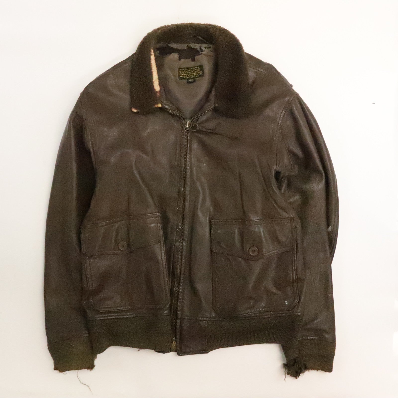 Vintage Willis Geiger US Navy G-1 Flight Leather Bomber