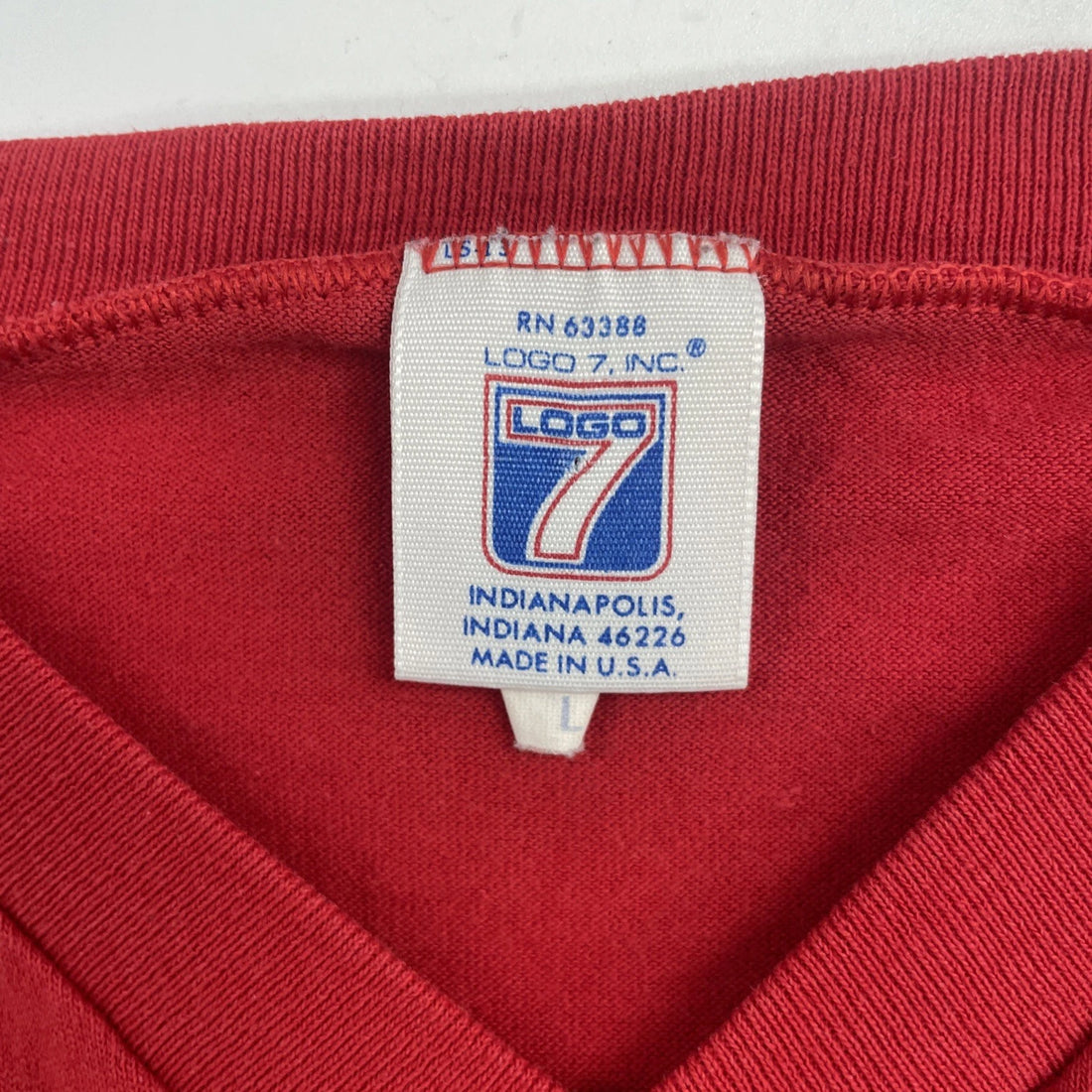 Vintage Kansas City Chiefs Logo 7 Jersey T-Shirt Size Large NFL
