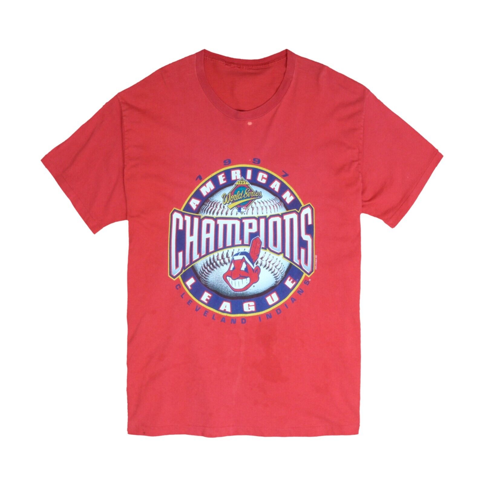 Vintage Cleveland Indians American League Champs T Shirt Size XL 1997 90s MLB