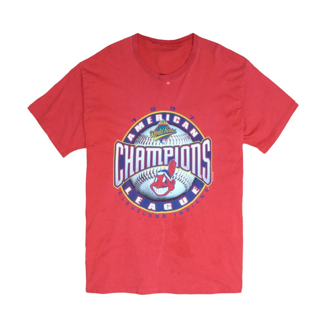 Vintage Cleveland Indians shirt, MLB navy blue graphic tee - AU L